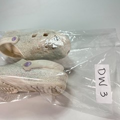 Crocs Classic Glitter Clog White Lightweight Slip On Comfort Shoes Youth Size 5