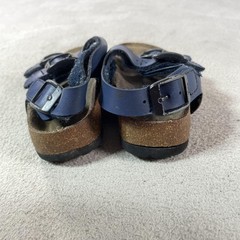 Tula Sandals Kids Size 5 Blue Strappy Leather Buckle Cork Footbed Walking Summer