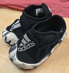 adidas Black White Camouflage Mesh Slip-On Athletic Shoes Unisex Baby Sz 3k