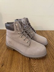 Timberland A295Q 6In Premium Leather Junior Bot In Light Grey