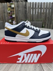 NIKE DUNK LOW (GS) BIG KIDS WHITE/WHEAT MIDNIGHT NAVY FB9109-111 SIZE 6.5Y