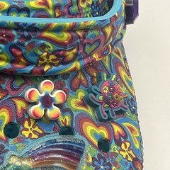 Crocs X Lisa Frank Limited Edition Clogs W/Jibbitz Youth Sz 3 (J3) Womens 5 Aqua