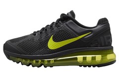 Nike Air Max 2013 Black Cyber Athletic Running Sneakers 555426-004 GS Size 7y