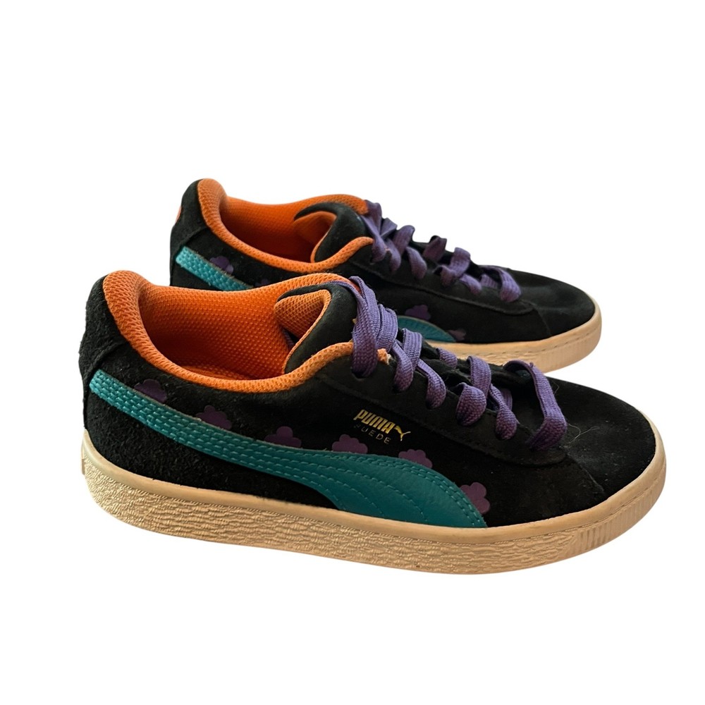 Puma Suede Nickelodeon Rugrats Reptar Kids Sneakers Black Teal 1.5C