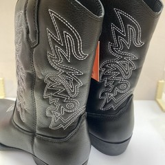 Deer Stags Ranch Cowboy Boots Black Size 4M Black TMHT