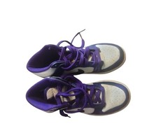 Nike Youth Dunk High. Size 1.5 Y Electro Purple/White