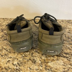 Crocs Camo Axle All Terrain Green Brown Leather/ Croslite Lace Shoes Sz M 2/W 4