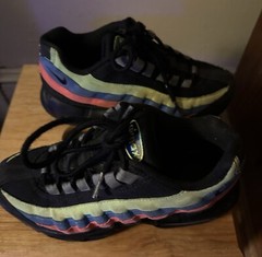 Nike Air Max 95 Grade School 4Y Green Blue Pink Suede
