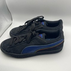 Puma Suede Triplex Dazed Jr Black and Blue Sneakers 5.5C