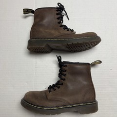 Dr. Martens Girls‘ Delaney Ankle Zip Lace Up Combat Boots In Brown Size: 2