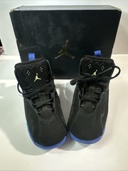 Kid’s 9c Jordan True Flight Black/Barely Volt-Hyper Royal (343796 074)(Sub box)