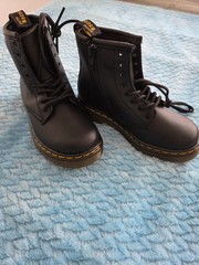 Dr. Martens Docs 1460 T Boots Youth Size 9 Black Leather Side Zipper children