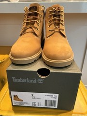 Timberland Classic 6″ Waterproof Wheat Nubuck Youth Boot US 2 M TB010760713