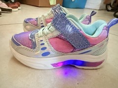 Wonder Nation Kids Light-Up Hook & Loop Low Top Sneaker Pink/Purple 7