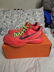 Nike Kobe 6 Reverse Grinch Low Top Basketball Sneakers Red/Green US 4.5
