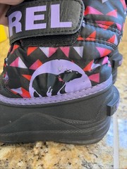 Sorel Purple/Black Geometric Commander Print Faux Fur Trim Snow Boots Child 9