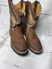 Itasca Leather Brown/ buckaroo camo Boots Unisex Kids (size 4)