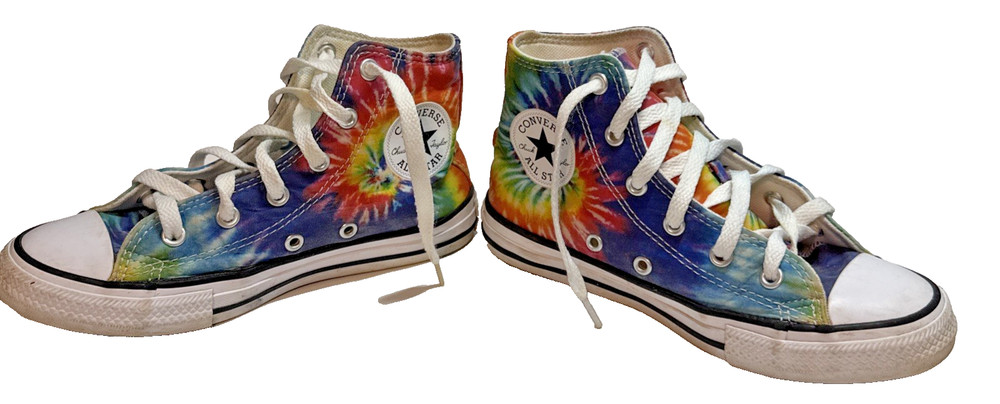 Converse Chuck Taylor All Stars Rainbow Tie Die High Top Sneakers Youth Size 1