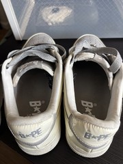 BAPE Light Grey/White Sneakers Size 5 Kids Used No Box