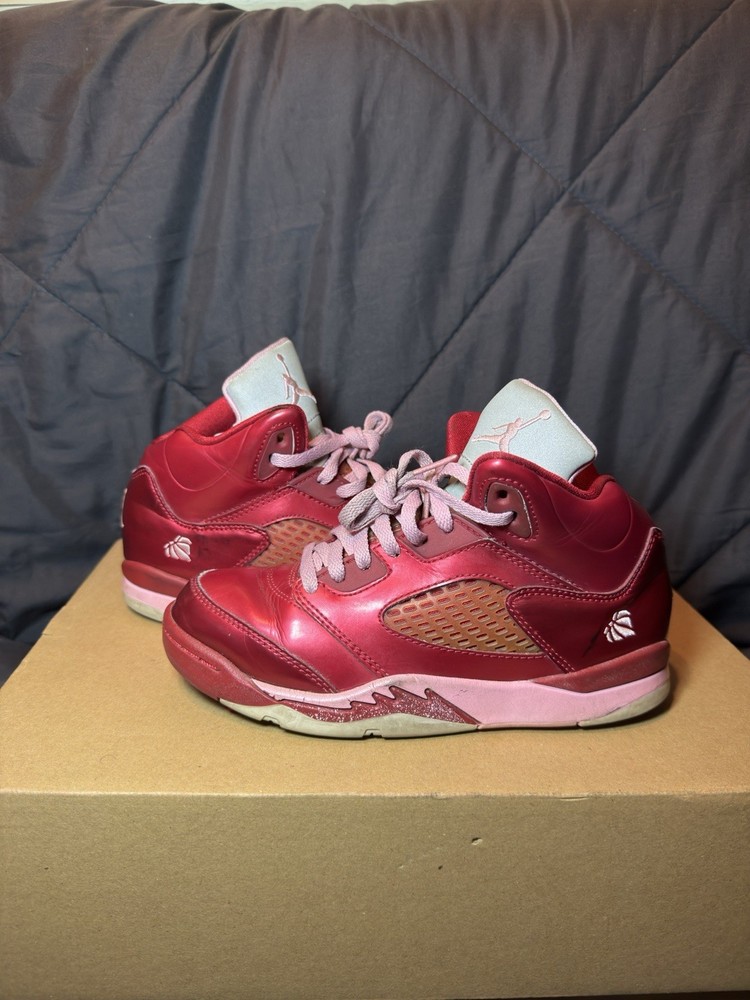 Nike Air Jordan 5 Retro Mid Valentines Day Size 2Y (GS) Red Pink