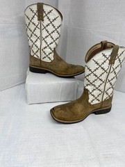 Youth Twisted X TOP HAND Western Bomber/White Work Boot Youth Sz4M Womans Sz6