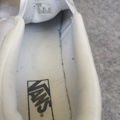 Vans Canvas White Checkerboard Slip On Sneakers Youth size 5