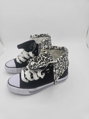 Collection’O Kids Lace Up Fashion Sneaker White, Grey, Black, Leopard Size 11