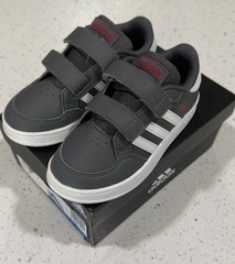 Adidas Breaknet Kids Shoes Grey White Scarlet Size 10K Sneakers