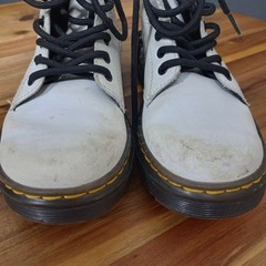 Dr. Martens Zavala J White Side Zip Combat Boots Youth Unisex Size 13