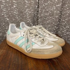 Adidas Samba OG Sneakers White/Mint Gum Bottom Juniors Kid’s 4.5