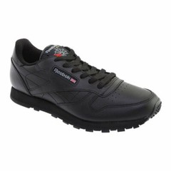REEBOK Classic Leather RUNNING Shoes Grade School BIG KID’S Black 50148