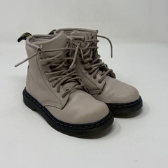 Dr Martens 1460 Combat Boots Toddlers Kids Girls Size 10 Beige Brown Side Zip