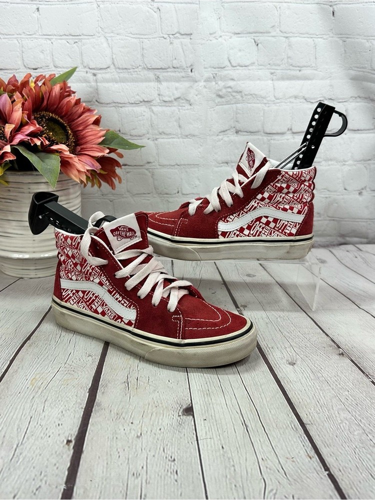 Vans off the wall Red High-Top Graphic Sk8-Hi Sneakers kids 2 unisex skater