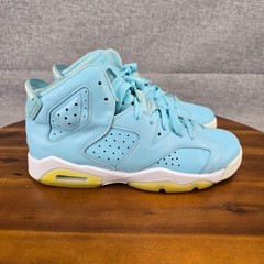 Nike Air Jordan 6 Retro GG Still Blue White Kids Basketball Shoes 543390-407 7Y