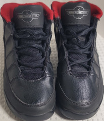 Jordan Nine Point Five Unisex Kids Sneakers Black Red Silver Mid Top US 3Y
