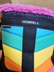 NEW Merrell Alpine Puffer Waterproof Backpacking Snow Boot, Rainbow Multi, 4 US