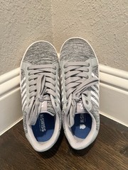 NEW K-Swiss Court Tiebreak II Gray White Lace-Up Shoes Youth US 4/UK 3.5/EUR 36