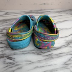 Crocs Classic Marbled Tie Dye Clogs Blue Pink Yellow Toddler SzJ 2 Girls Slip On