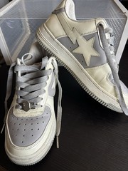 BAPE Light Grey/White Sneakers Size 5 Kids Used No Box