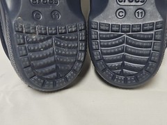 Crocs Baya Lined Clogs Toddler Size C 11 Slip On Comfort Shoes Navy Mammoth EUC