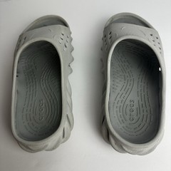 Crocs Echo Slides Junior Size 1 Shoes Gray Grey Outdoor Beach Travel Pool Summer