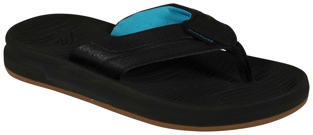 Quiksilver Boy’s Oasis Sandal – Black / Black / Brown – New