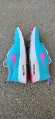 Kid’s Size 6Y Nike Air Max Thea Blue Pink White Mesh Lace Up Sneakers