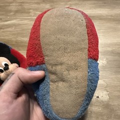 Vintage 80’s Disney Mickey Mouse House Shoes Slippers Blue And Red Size 9-10