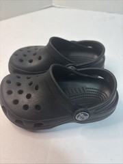 Crocs Classic Clogs Kids Size 6/7 Childrens Black Slip On Rubber Sandals