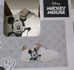 ALDI 2025 Disney Mickey Mouse Character White w/Silver Sneakers Toddler Size 10