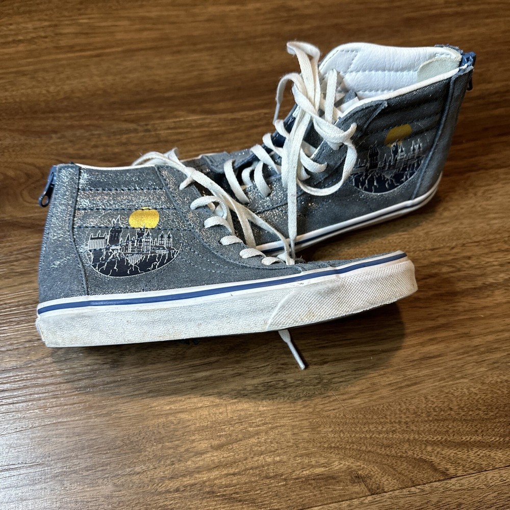 Vans Harry Potter Hogwarts Sk8-hi Zip Youth Kid’s Blue Shoes Size 2 Needs Laces