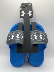 Under Armour Kids Size 13K IGNITE Pro 8 Slide Sandals Blue NEW