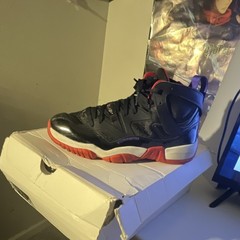 Jordan Jumpman High Top Basketball Sneakers Leather Black/Red/White/ Men US 9