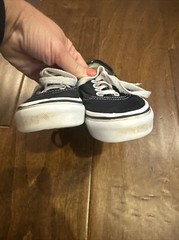 Vans Classic Authentic Canvas BLACK/WHITE Toddler Size 10.5